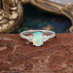 1.5 Carat Oval Cut Opal Engagement Ring Anniversary Gift