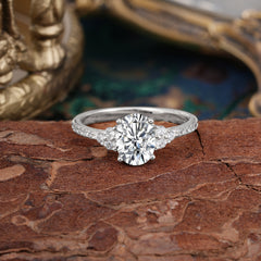 1.5 Carat Classic Vintage 4-Prong Oval Cut Lab Diamond Engagement Ring Anniversary Gift