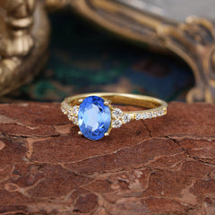 1.5 Carat Oval Cut Sapphire Engagement Ring Anniversary Gift