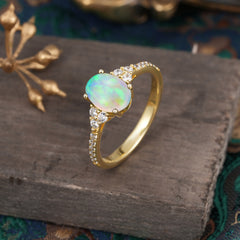 1.5 Carat Oval Cut Opal Engagement Ring Anniversary Gift
