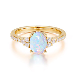 1.5 Carat Oval Cut Opal Engagement Ring Anniversary Gift
