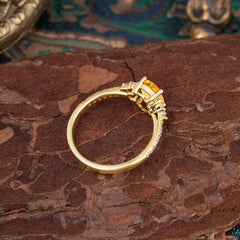 1.5 Carat Classic Vintage 4-Prong Oval Cut Citrine Engagement Ring Anniversary Gift