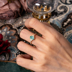 1.5 Carat Oval Cut Moss Agate Engagement Ring Anniversary Gift