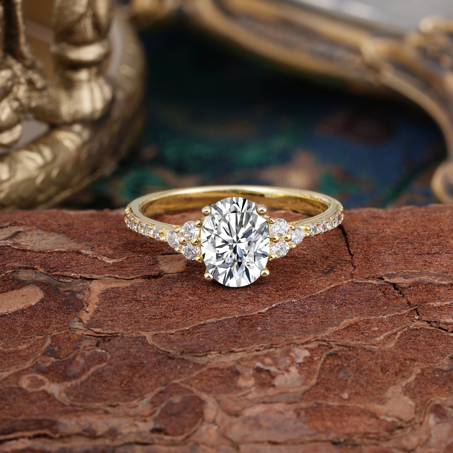1.5 Carat Classic Vintage 4-Prong Oval Cut Lab Diamond Engagement Ring Anniversary Gift