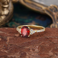 1.5 Carat Oval Cut Garnet Engagement Ring Anniversary Gift