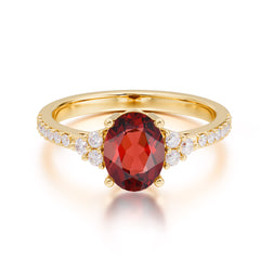 1.5 Carat Oval Cut Garnet Engagement Ring Anniversary Gift