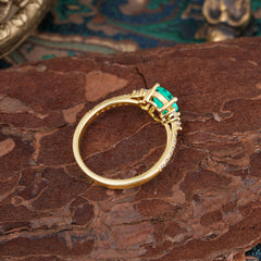 1.5 Carat Oval Cut Emerald Engagement Ring Anniversary Gift