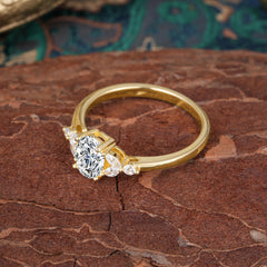 1 Carat 4 Prong Oval Cut Lab Diamond Ring Classic Side Stone Engagement Ring