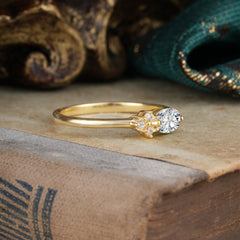 0.5ct Oval Cut Lab Diamond Ring with Side Stones for Her