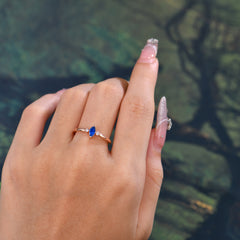 Unique Marquise Cut Sapphire Stacking Wedding Band