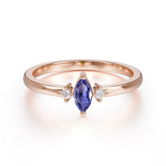 Unique Marquise Cut Tanzanite Stacking Wedding Band