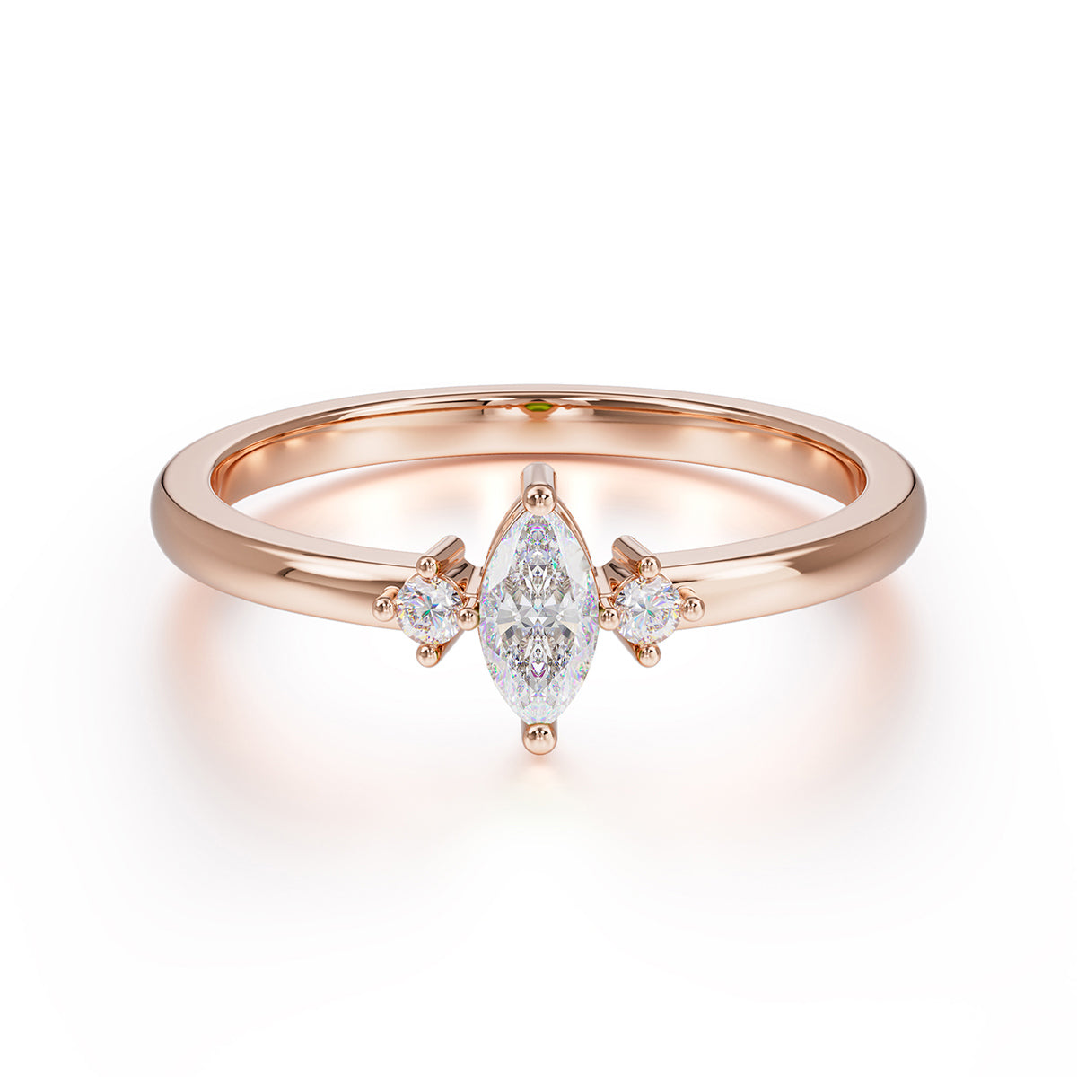 Unique Marquise Cut Moissanite Stacking Wedding Band