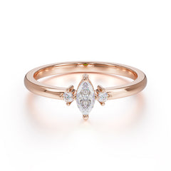 Unique Marquise Cut Moissanite Stacking Wedding Band