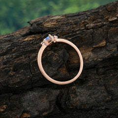 Unique Marquise Cut Moonstone Stacking Wedding Band