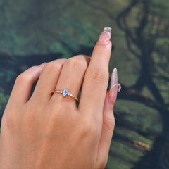 Unique Marquise Cut Moonstone Stacking Wedding Band