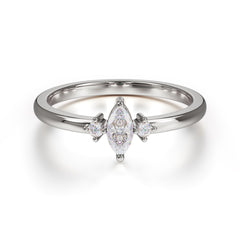 Unique Marquise Cut Moissanite Stacking Wedding Band