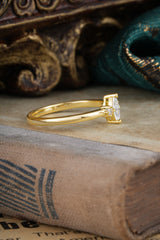 Unique Marquise Cut Moissanite Stacking Wedding Band