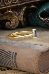 Unique Marquise Cut Sapphire Stacking Wedding Band