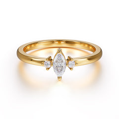 Unique Marquise Cut Moissanite Stacking Wedding Band