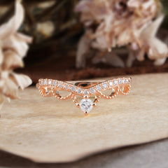 【Steal of Deals】Princess Queen Crown Tiara Ring Unique Moissanite Band Ring