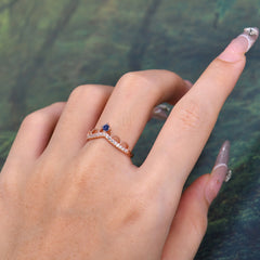 Princess Queen Crown Tiara Ring Unique Tanzanite Band Ring