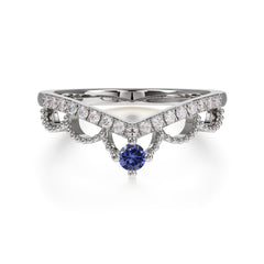 Princess Queen Crown Tiara Ring Unique Tanzanite Band Ring