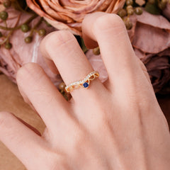 Princess Queen Crown Tiara Ring Unique Tanzanite Band Ring