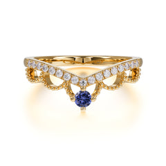 Princess Queen Crown Tiara Ring Unique Tanzanite Band Ring