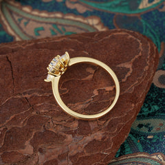 Lab Grown Lab Diamond Engagement Ring | Floral Lab Diamond Cluster Setting