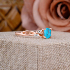 1 Carat Round Turquoise Promise Ring Nature Theme Engagement Ring
