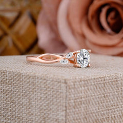 1 Carat Round Lab Diamond Promise Ring Nature Theme Engagement Ring