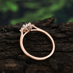 Round Cut Lab Grown Black Rutilated Quartz Ring Classic Cluster Ring