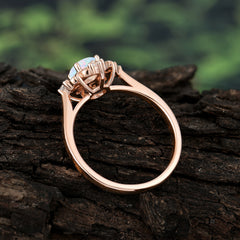 Vintage 0.6 Carat Round Cut Opal Filigree Anniversary Ring for Women