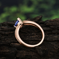 1.25 Carat Pear Cut Tanzanite Ring Split Shank Engagement Ring