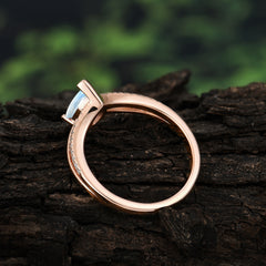 1.25 Carat Pear Cut Moonstone Ring Split Shank Engagement Ring