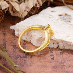 1.25 Carat Pear Cut Citrine Ring Split Shank Engagement Ring
