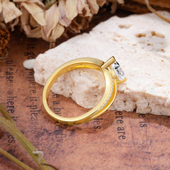 1.25 Carat Pear Cut Lab Diamond Ring Split Shank Engagement Ring