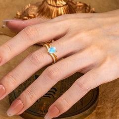 1.25 Carat Pear Cut Natural Moonstone Ring Split Shank Engagement Ring