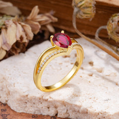 1.25 Carat Pear Cut Ruby Ring Split Shank Engagement Ring