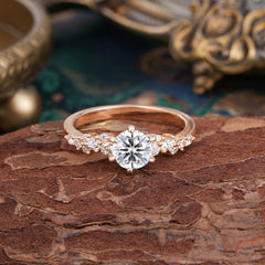 Luxury 6-Prong Round Cut Lab Diamond Ring