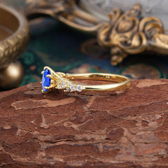 Luxury 6-Prong Round Cut Sapphire Ring