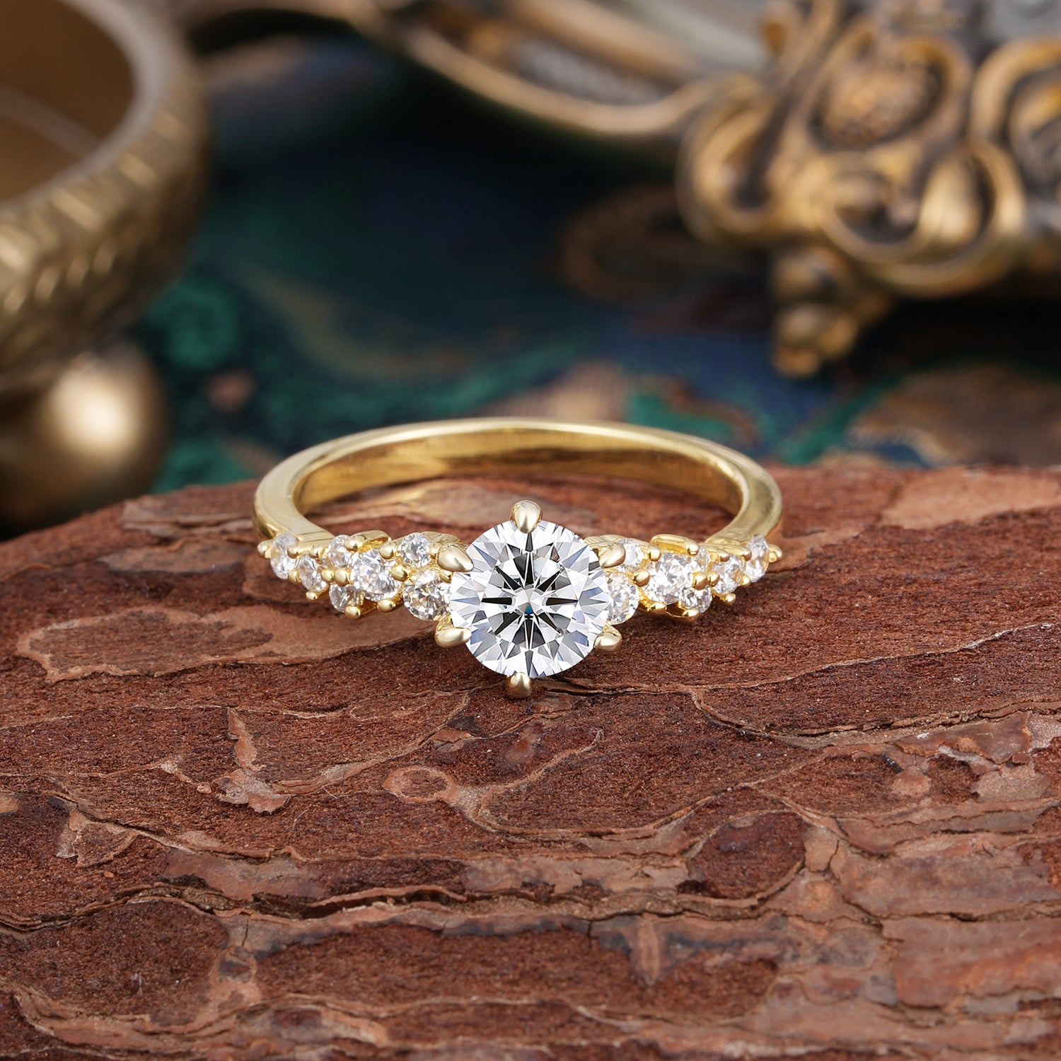 Luxury 6-Prong Round Cut Lab Diamond Engagement Ring