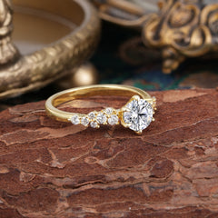Luxury 6-Prong Round Cut Lab Diamond Ring