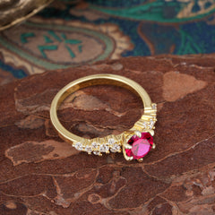 Luxury 6-Prong Round Cut Ruby Ring