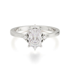 Emerald Cut 1 Carat Moissanite Vintage Engagement Ring