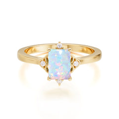 Emerald Cut 1 Carat Opal Vintage Engagement Ring