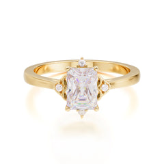 Emerald Cut 1 Carat Moissanite Vintage Engagement Ring
