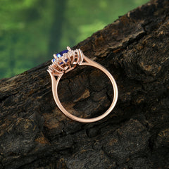 1.2 Carat Vintage Cushion Cut Cluster Halo Tanzanite Engagement Ring