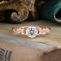 0.8 Carat 6 Prong Round Cut Lab Diamond Classic Engagement Wedding Ring