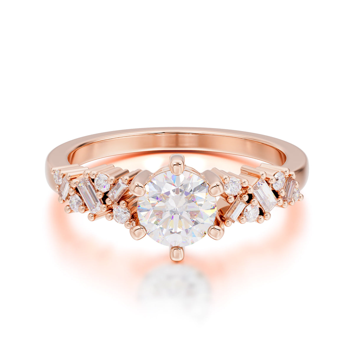 0.8 Carat Round Cut Moissanite Classic Engagement Wedding Ring